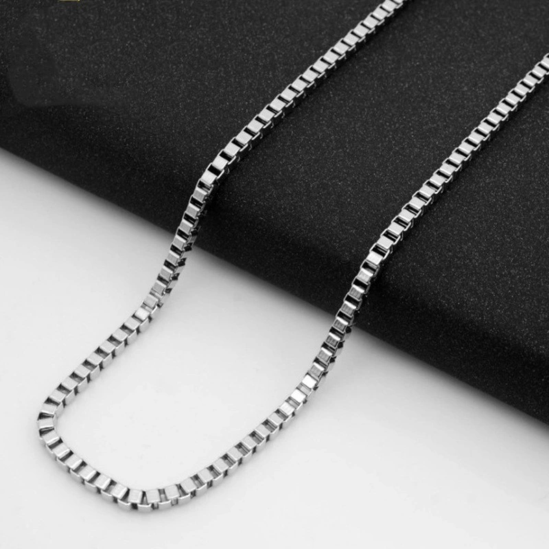 Stainless Steel Box Chain Single Chain Fashion Simple Square Item Accessories