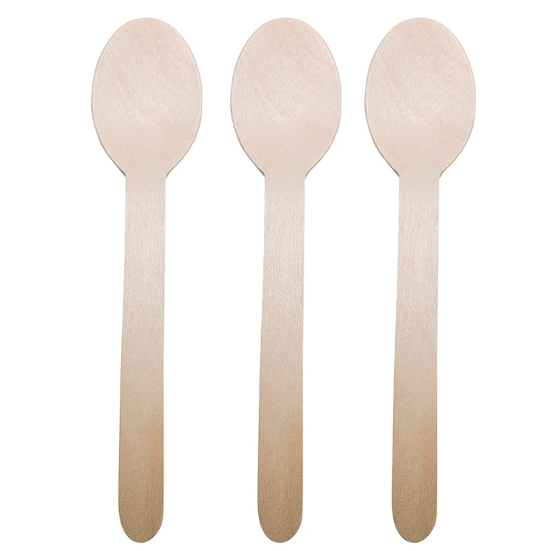 Eco-Friendly Disposable 160mm Birch Wooden Spoon