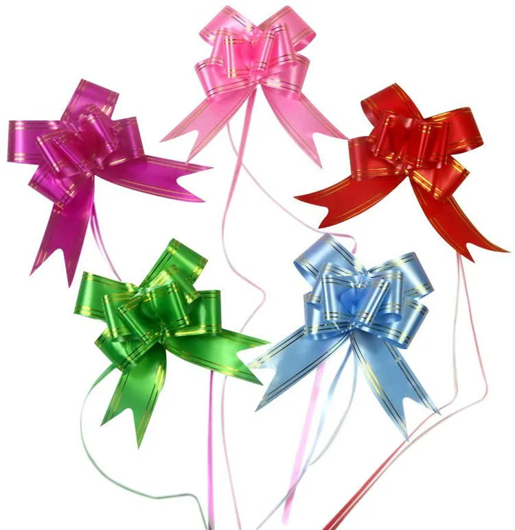 Nice Price Red Green Gold Silver Colorful Butterfly Pull Bows Gift Knot Ribbon Gift Bow for Flower Fruit Basket Christmas