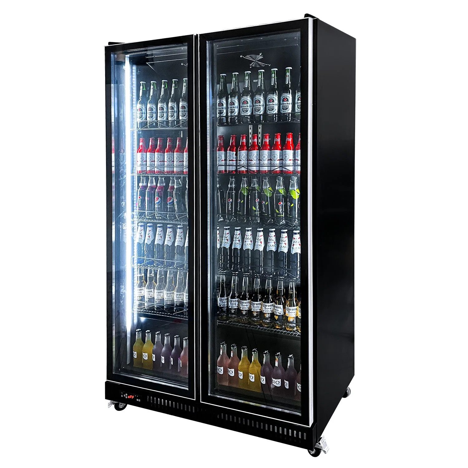 LC-1680j Gabinete de vino Showcase 3 puertas de vidrio para Bar Comercial Enfriador de bebidas con pantalla vertical