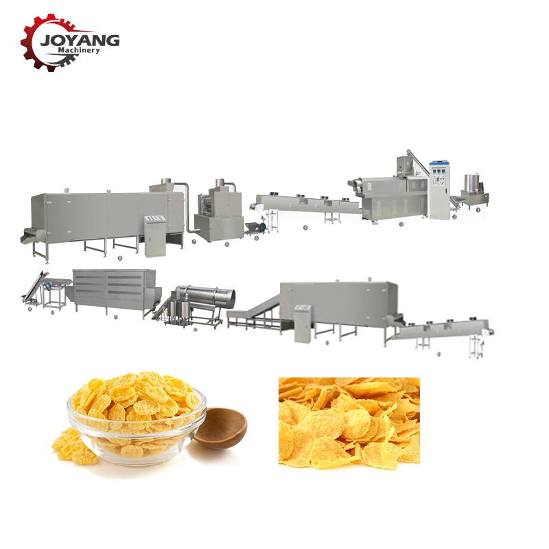 Double Screw Puffed Breakfast Cereals Corn Flake Extruder Processing Production Line