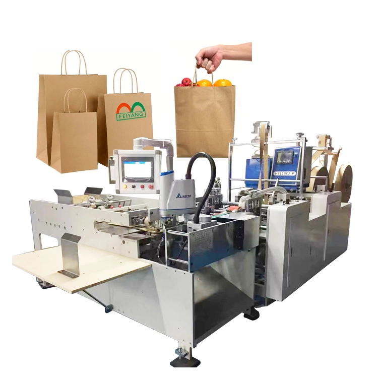 Automatische Papiertüte Griff Herstellung Combi Pasten Maschine für die Herstellung Einkaufstaschen
