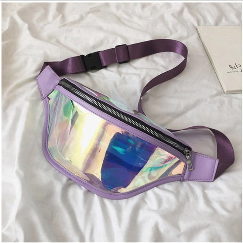 2023 Amazon Venta caliente Holográfica de la moda mujer Fanny Pack Cintura plegable mochila al hombro