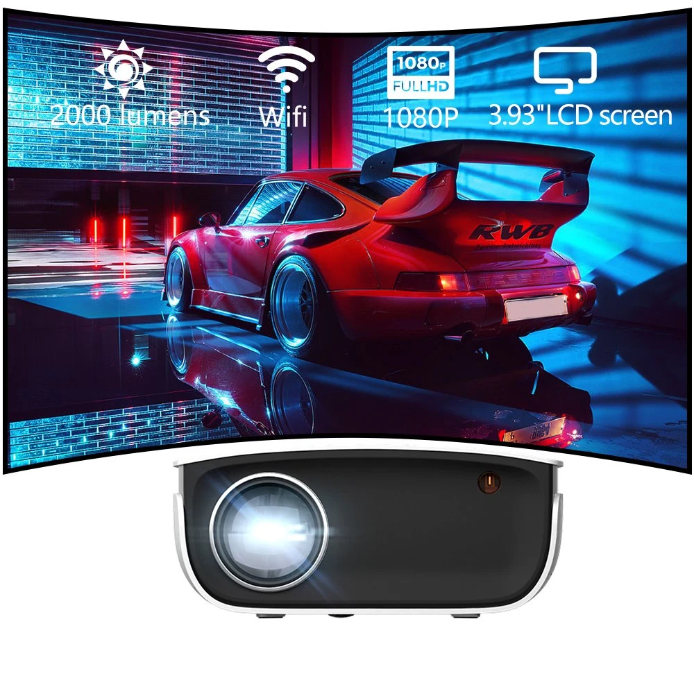 LED de cinema em casa nativo Full HD 1080P 6000 lumens Projetor de cinema Android 11.0 USB Video Proleitor Smart Android WiFi O projetor suporta 4K