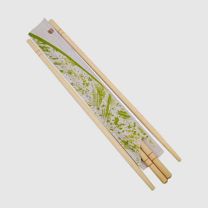 Custom Printed Bamboo Round Chopsticks in Paper Packing