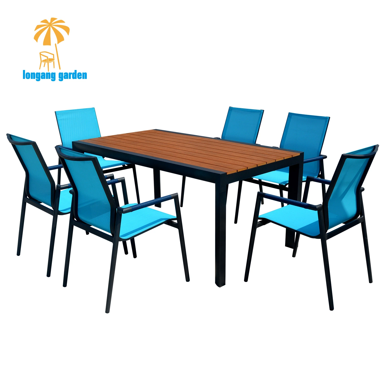 Cheap Contemporary Modern Fancy Plastic Wood Dining Table Set for Dining Room Kitchen Plywood Dining Table with Mesh Chairs