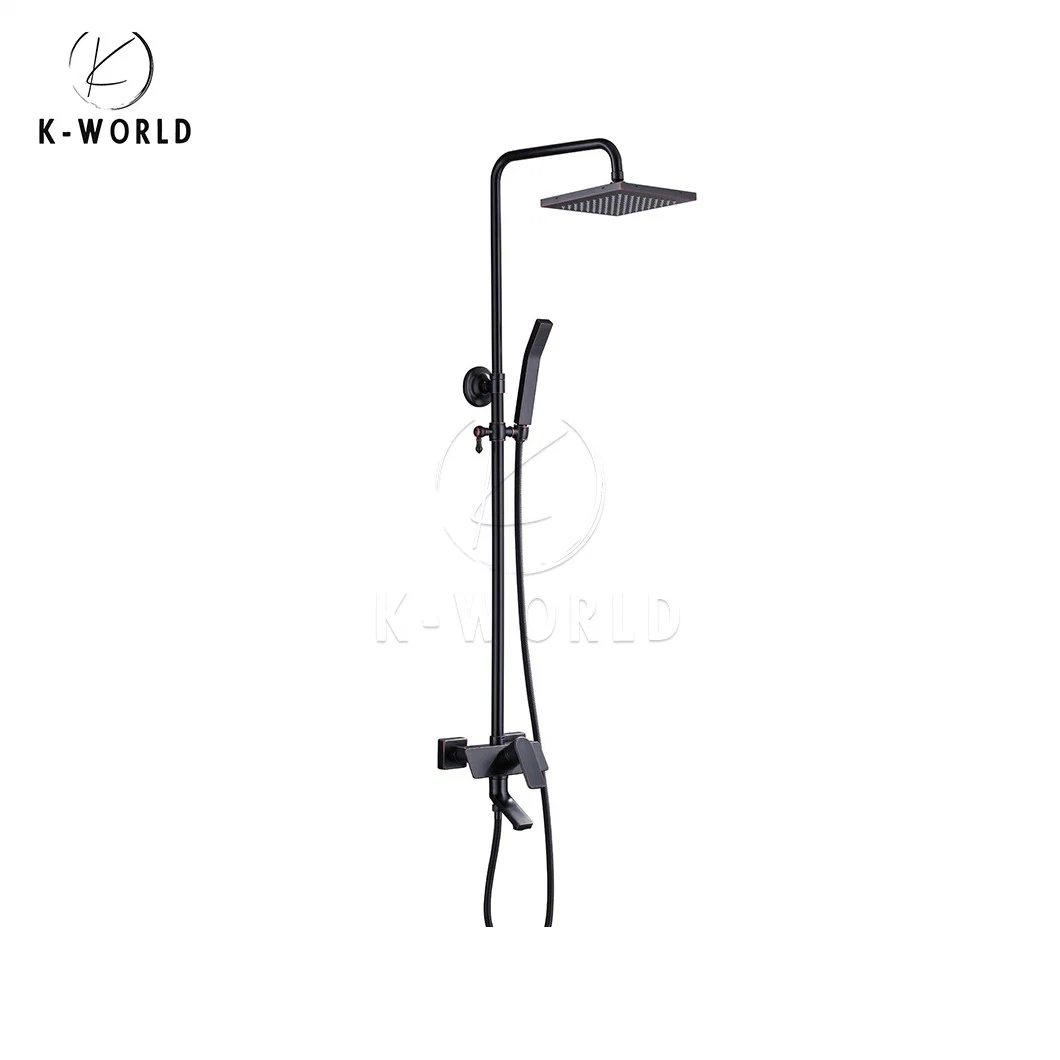 K-World LED Digital Shower Bath Set Manufacturers Custom Rain Shower System Set China Beautiful Appearance Black Modern Shower Set