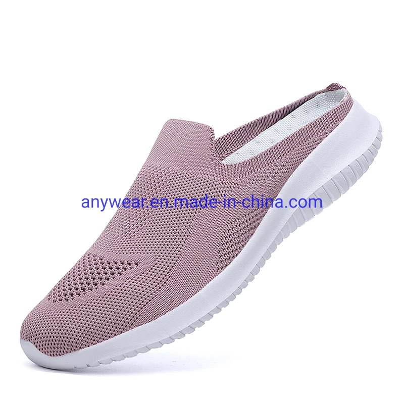 Fashion Sports Slip on Shoes with Flyknit Upper Women Casual Sock Sneaker Loafers Shoes The Lazy Women Slipper (486)