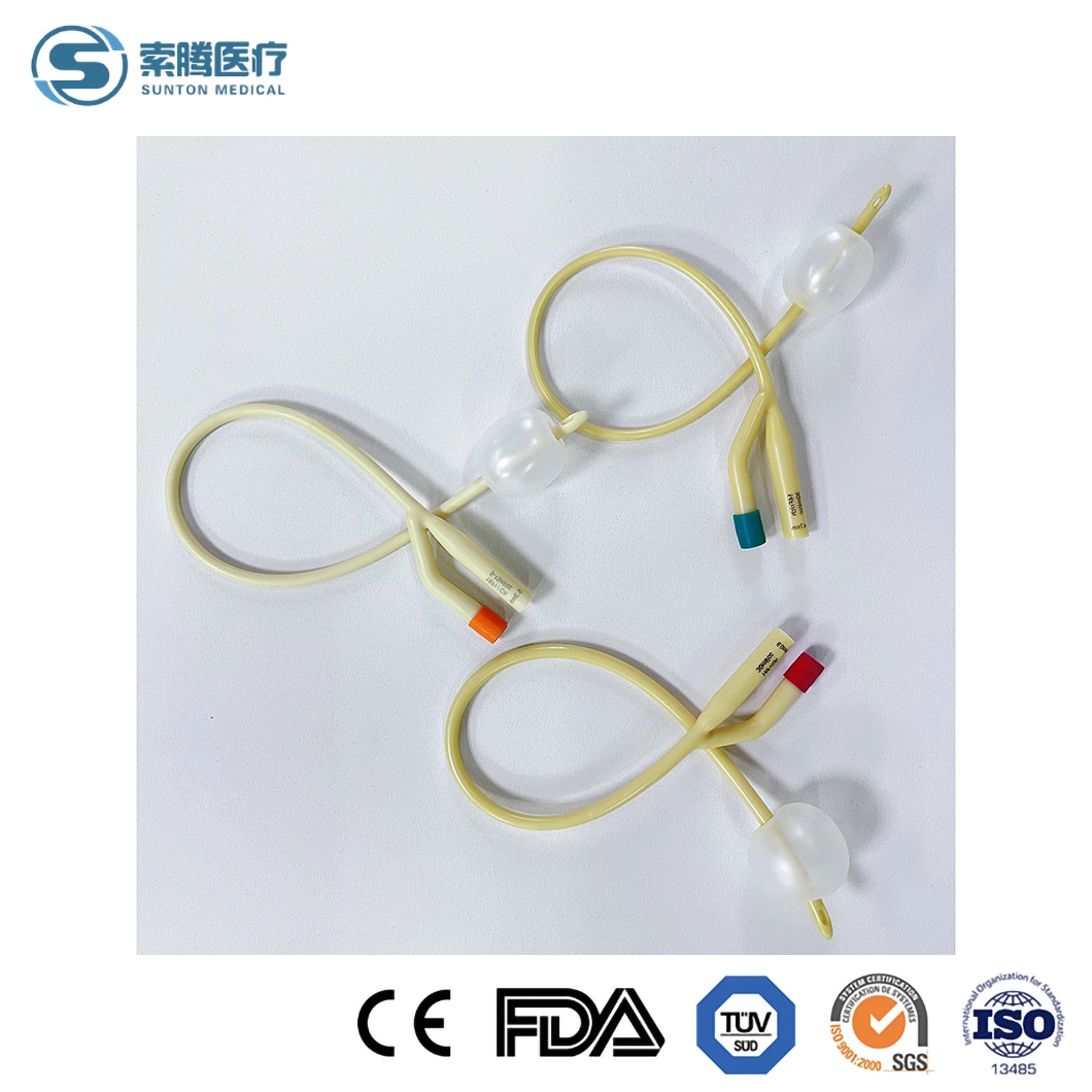 Medical Disposables Sterile 2/3 Way Latex Silicone Balloon Foley Urinary Drainage Catheter for Adult/Pediatric CE/ISO Certificate Fr06-30