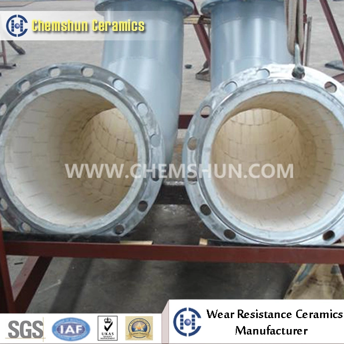 Abrasive Resistant Ceramic Elbow Pipe for Pipeline with High quality/High cost performance 