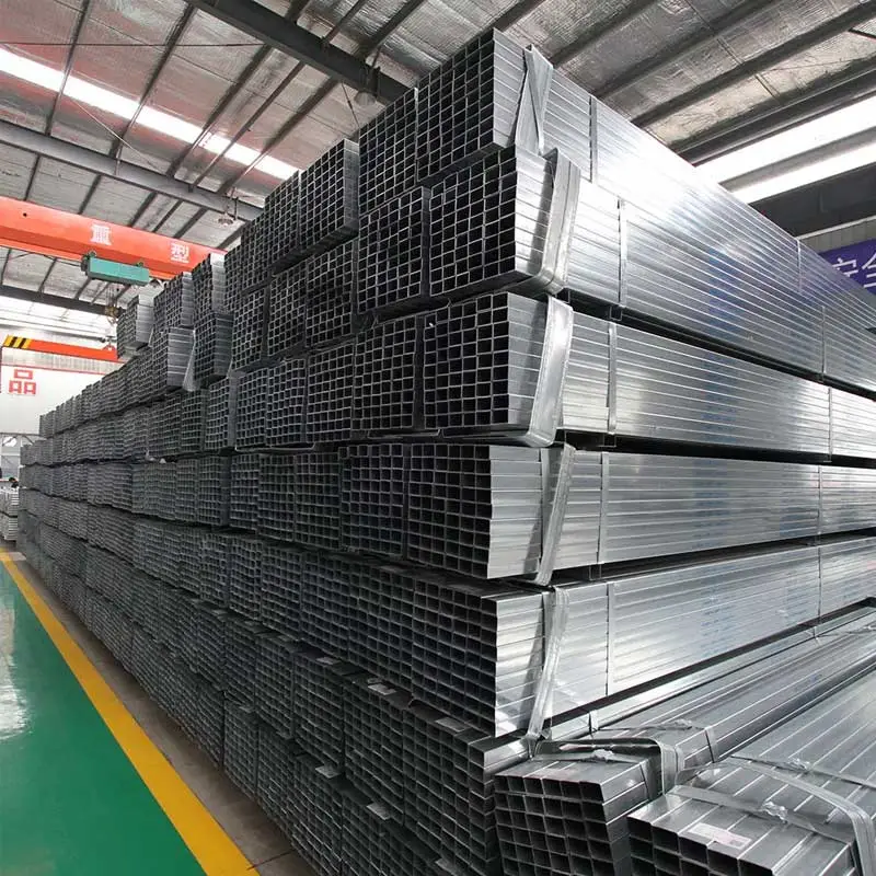 ASTM A53 Z80 Galvanized Steel Hollow Section 8 Inch Schedule 40 Galvanized Steel Square Tube Rectangular Steel Pipe Price for Greenhouse Frame