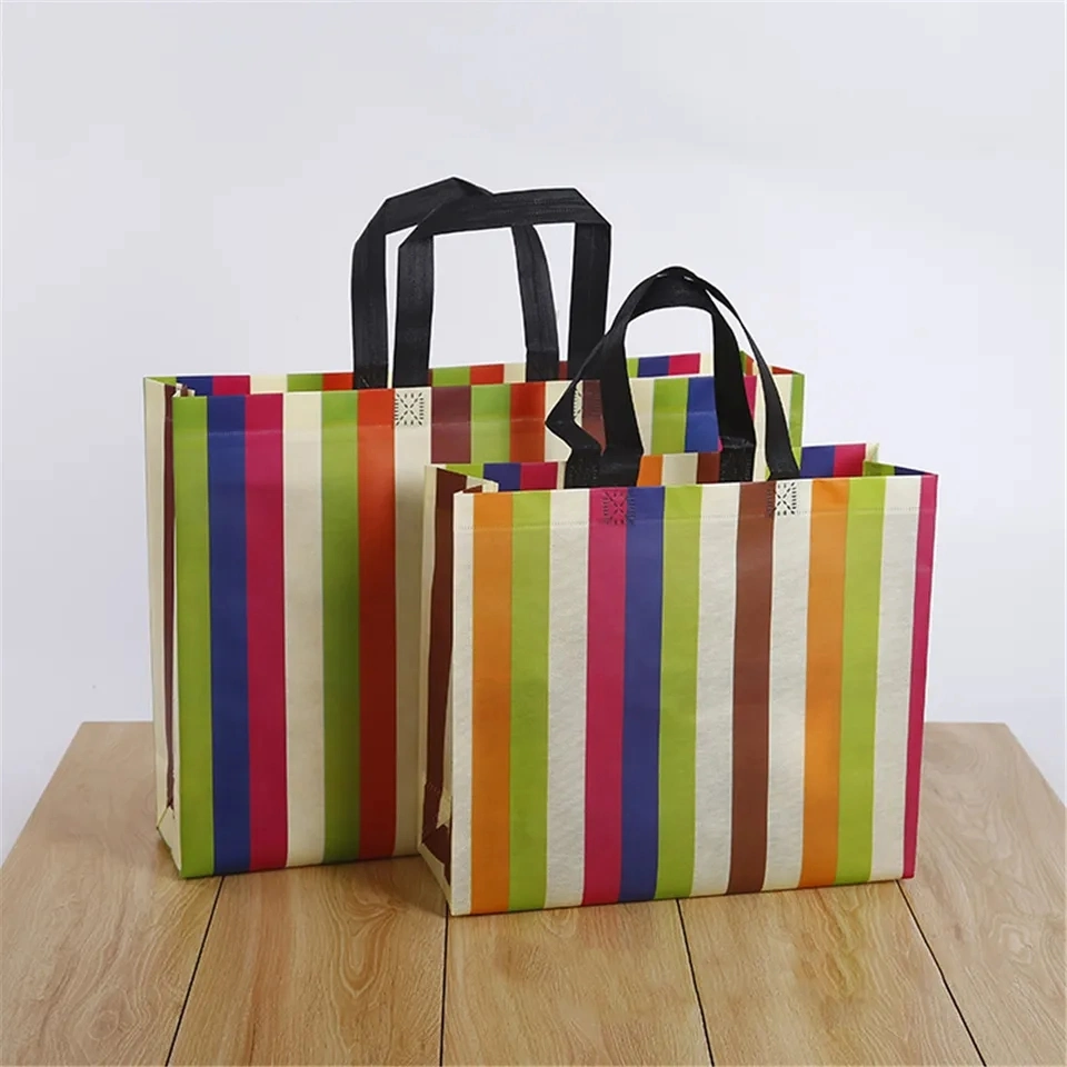 Grocery Promotional Polypropylene Tote Bag RPET Full Printing PP Shopping Bags Laminated Non Woven Bag