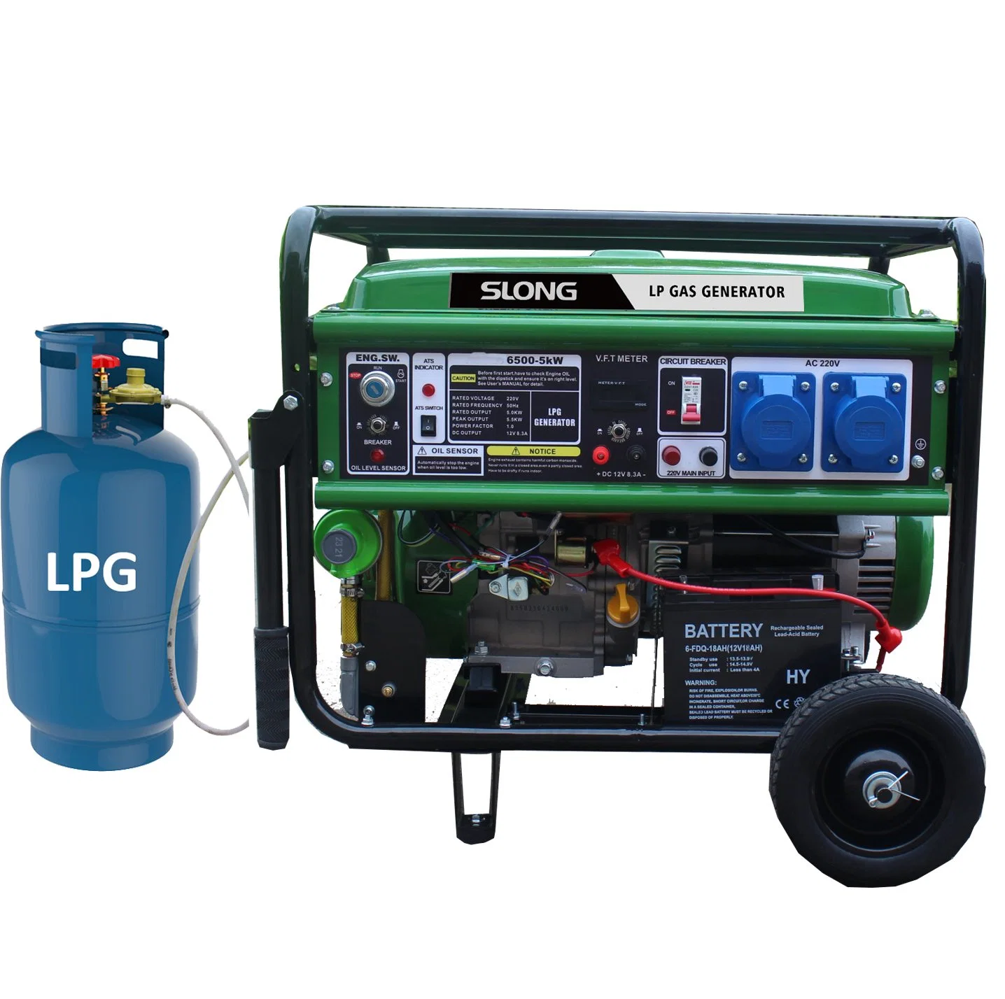 E. Slong Brand Electric Start 5kw LP Gasgenerator