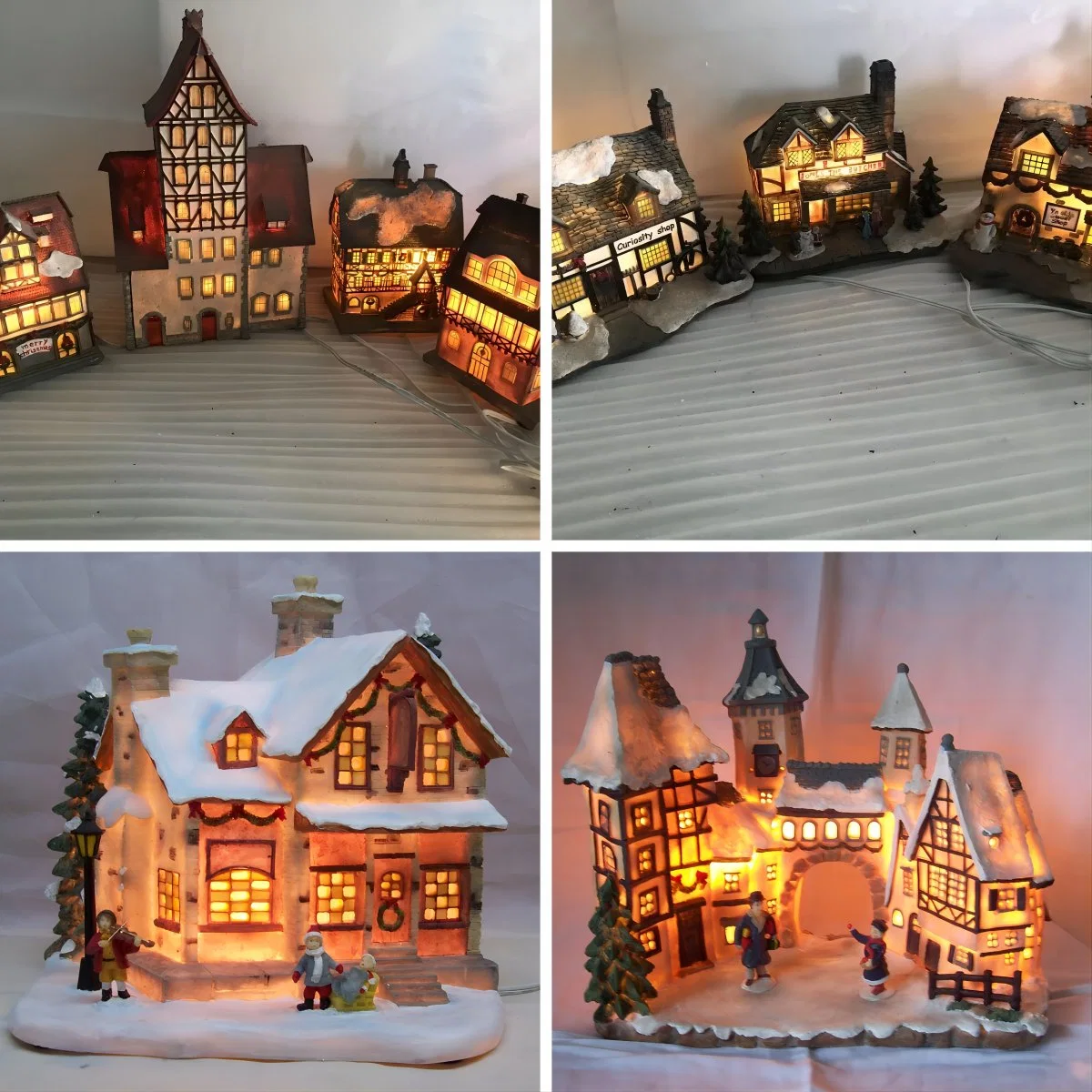 OEM Factory Customized Christmas House LED Table Decoration Wholesale/Supplier Christmas Resin Craft Tiny House Village LED Christmas House Model Manufacturer in China