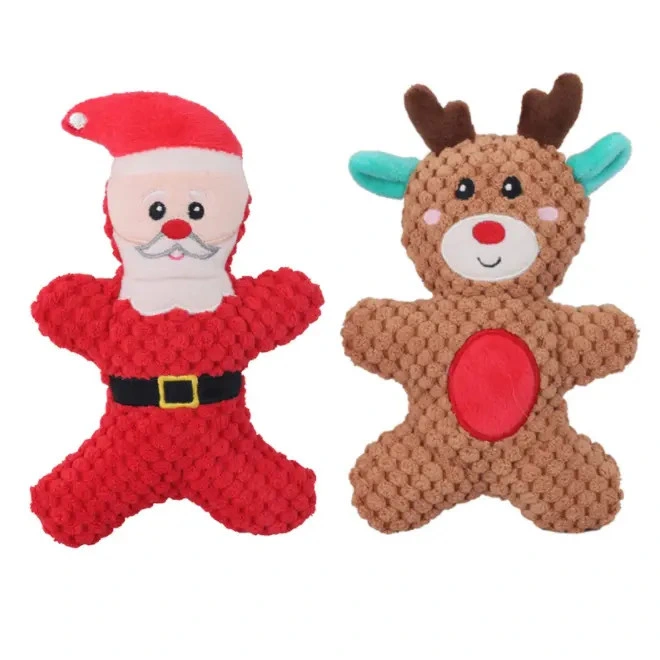 Perro de peluche juguete Squeaky Navidad perro juguetes para perros pequeños con Squeakers