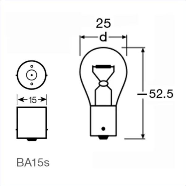 1141 S25 P21W 12V/24V 21W Bombilla de coches de marca E-Luz trasera/parada