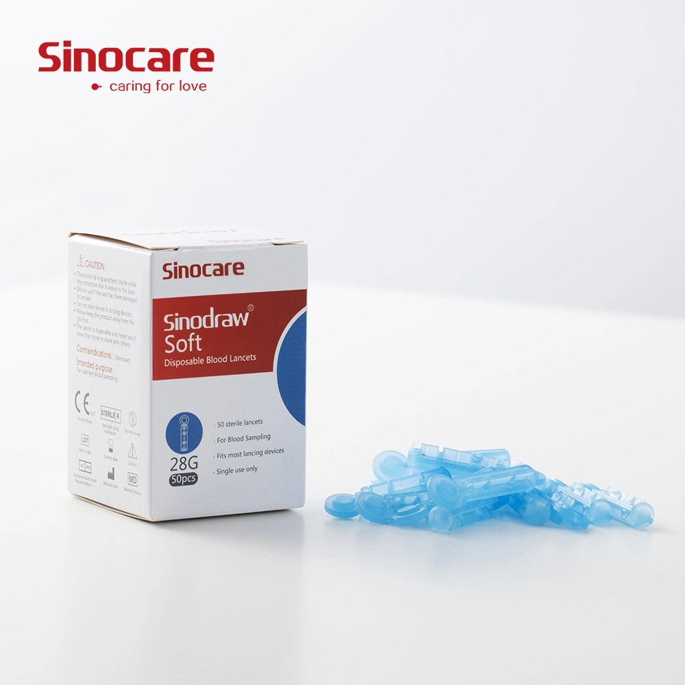 Sinocare Factory Supplier Wholesale/Supplier Blue Medical Care Disposable Sterile Safe Blood Lancet