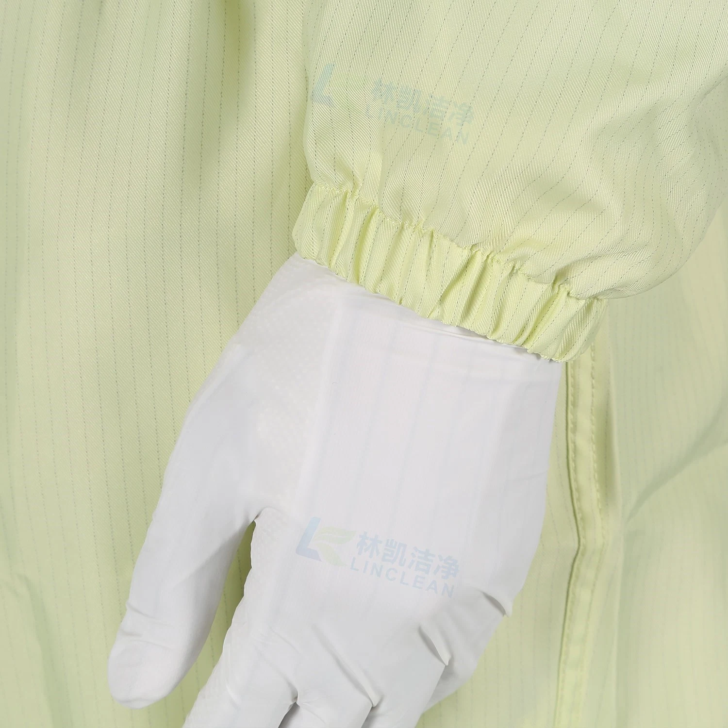 Yellow Color Antistatic Work Polyester Work Clothes Cleanroom Suit ESD Garments