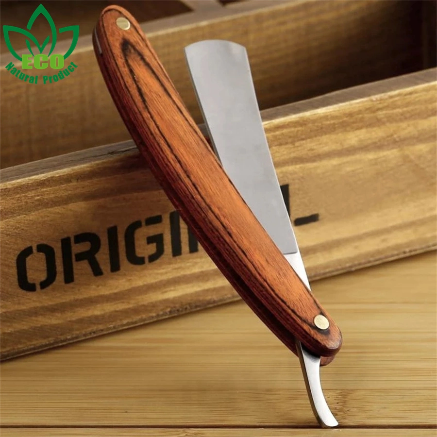 Manual Wood Handle Shaving Razor Men&prime; S Razor Professional Barber Hair Cut Razor Shaving Hair Removal Tools