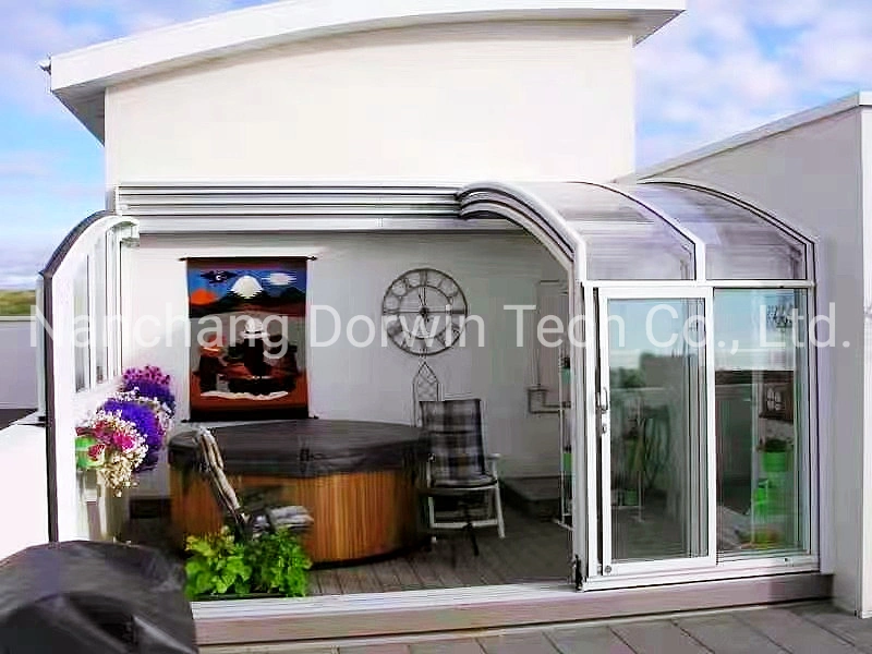 Estructura de aluminio Porch Telescópico Balcón Enclosures Sunroom retractable