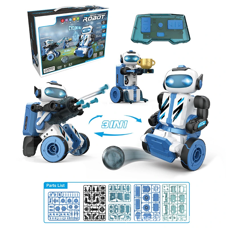 Kids Stem Educational Programming Robotic Building Kit Multifunctional Remote Control Intelligent Shooting Robot Model Toys