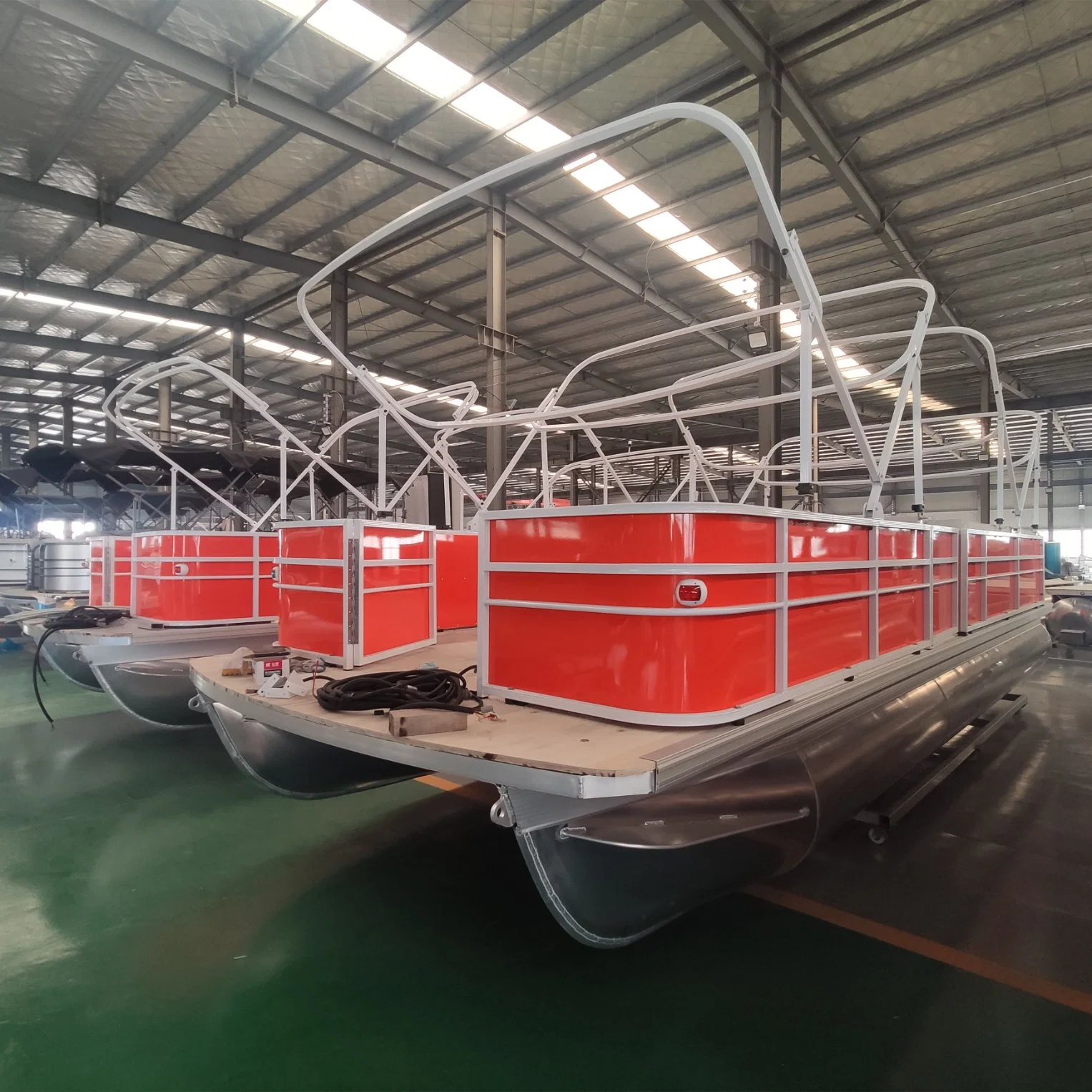 New Design 25FT 7.6m Full Welded High quality/High cost performance  Offshore Water Recreation Aluminium Pontoon Boat with Hydraulic Steering