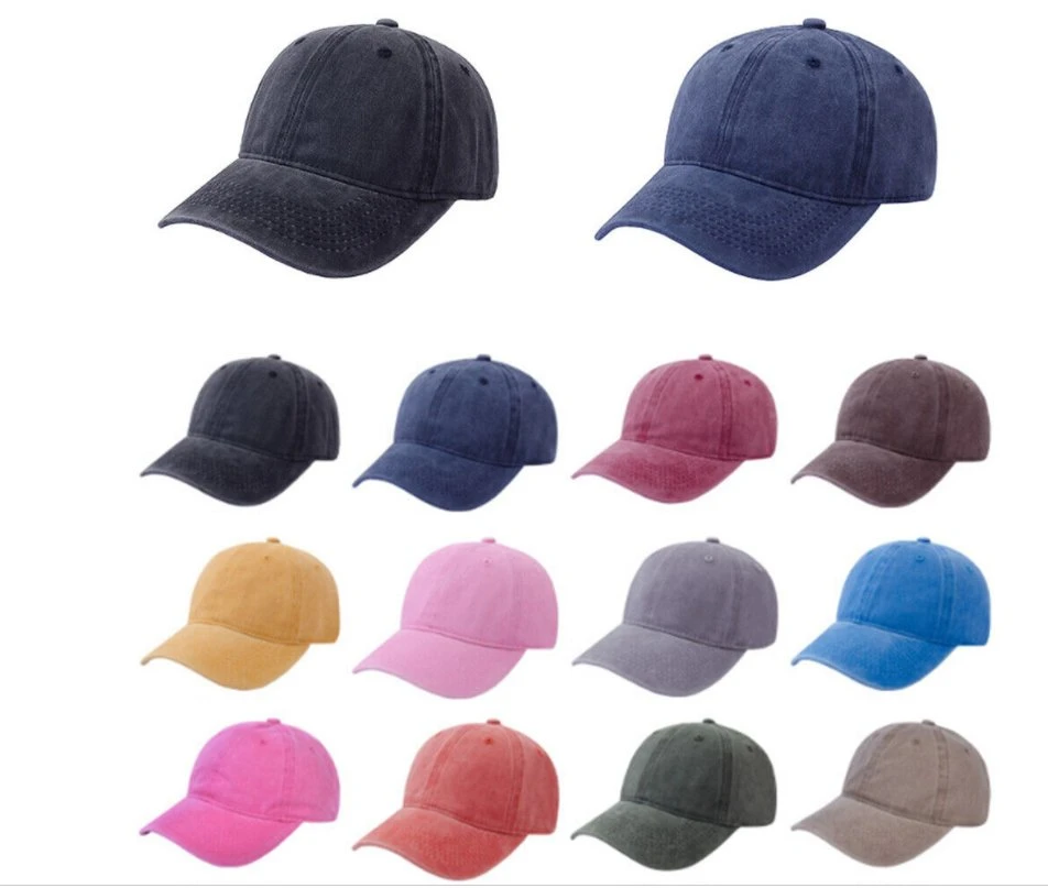 Wholesale/Supplier Distressed Cotton Baseball Ball Cap Hat Dad Vintage Solid Blank Plain Men Women Custom Logo