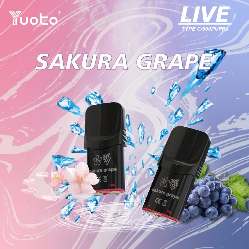 14 sabores Yuoto Live 600 Puffs 2% nicotina 2ml cartucho 350mAh batería de litio malla bobina Tipo C con TPD Mayoreo I VAPE