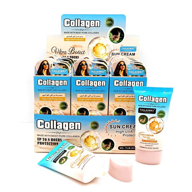 Tailaimei Snail Essence High UVA Protection Collagen Sun Cream Waterproof Sun Block Cream for Face Suncreen Skin Care Suncream