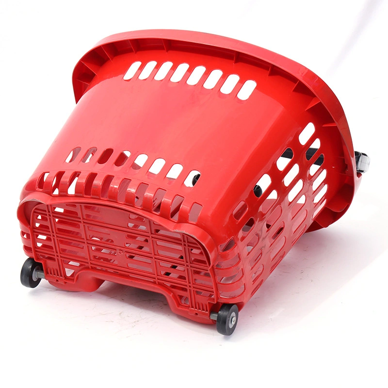 Supermarket 55 Litres Two-Wheel Trolley Shopping Basket Shop Fitting