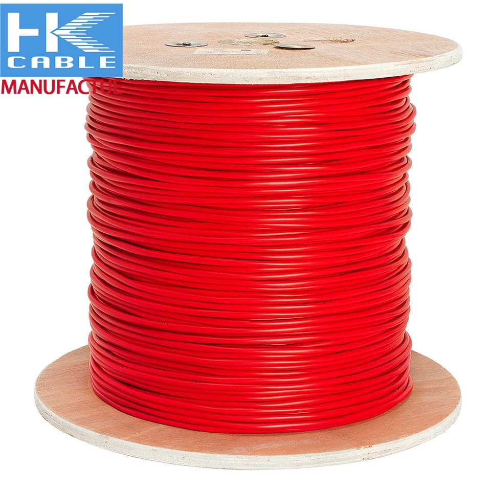 Feueralarmkabel, Volllitze, kupfergeschirmt, PVC, rot, 4c 4 Leiter UL-gelistete Sicherheitssysteme 18AWG 22AWG