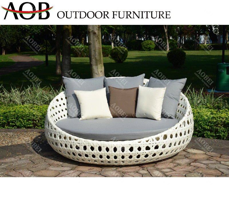 Modern Garden Outdoor Hotel Resort Home Beach Rattan Wicker Furniture Round Sunbed Gazebo Sofabed Daybed