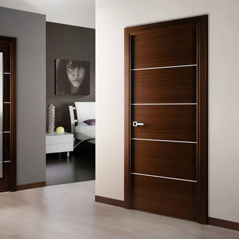 Puerta principal de madera de teca moderna para entrada al dormitorio, diseño más reciente de puertas de madera