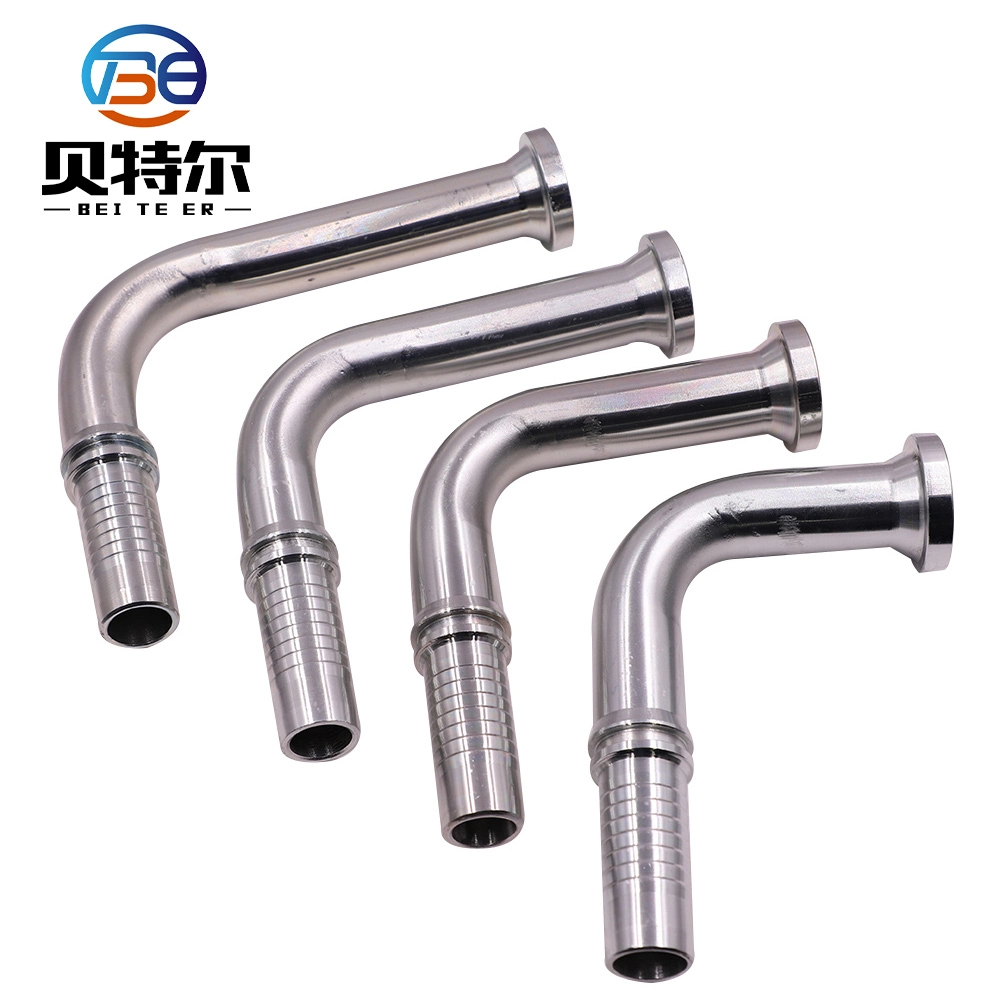 Customized Swaged Hose Fitting 90deg SAE Flange 3000 Psi Code 61 Hydraulic Hose Fittings