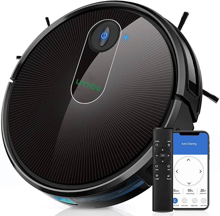 Liyyou Lrt720 Robot Vacuum Cleaner, Wi-Fi Connection, Self-Charging Ideal for Pet Hair, Carpet, Hard Floor