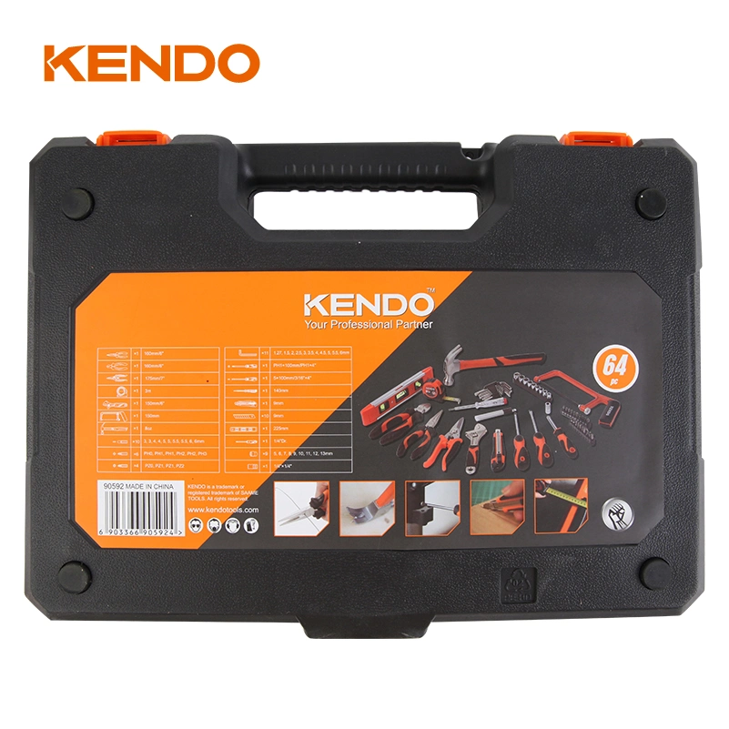 Kendo 64PCS Hot Sale Hand Tools Set DIY Household Hardware Repair Box Set Practical BMC Tools Set