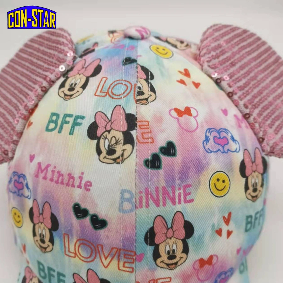 100% хлопчатобумажные твил Kids Minnie Caps с 3D Ears BSCI И Фама-Фабрика