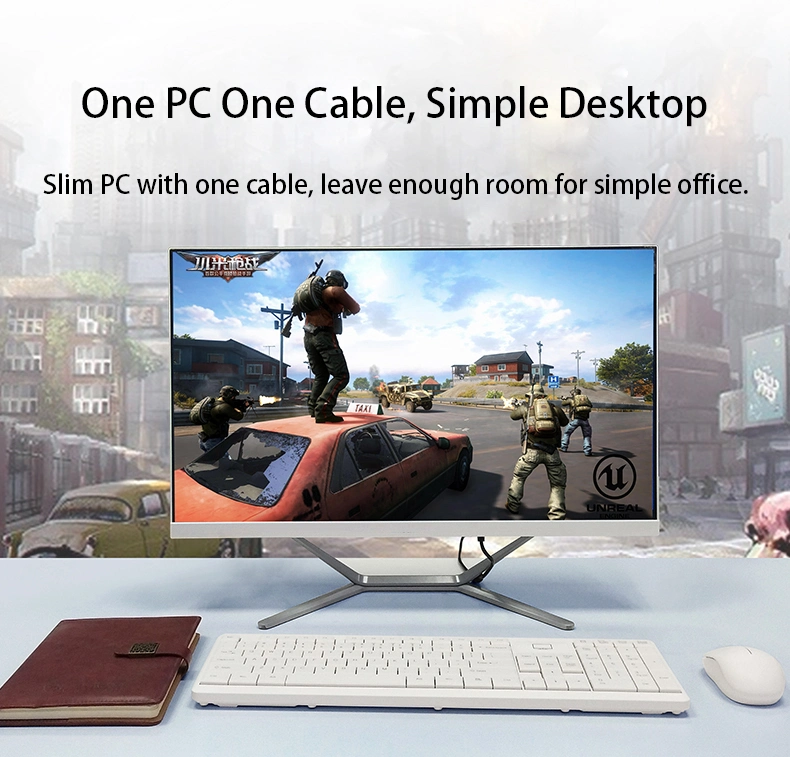 Wholesale/Supplier Cheap Aio PC HD Monitor with Battery UPS OEM Configuration Desktop Computer Set All in One PC