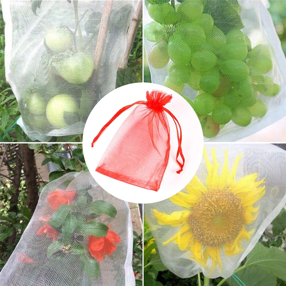 5 Sizes Drawstring Garden Fruit Protection Growing Bag Anti-Bird Netting Bag Grape Planter Palm Date Mesh Bags