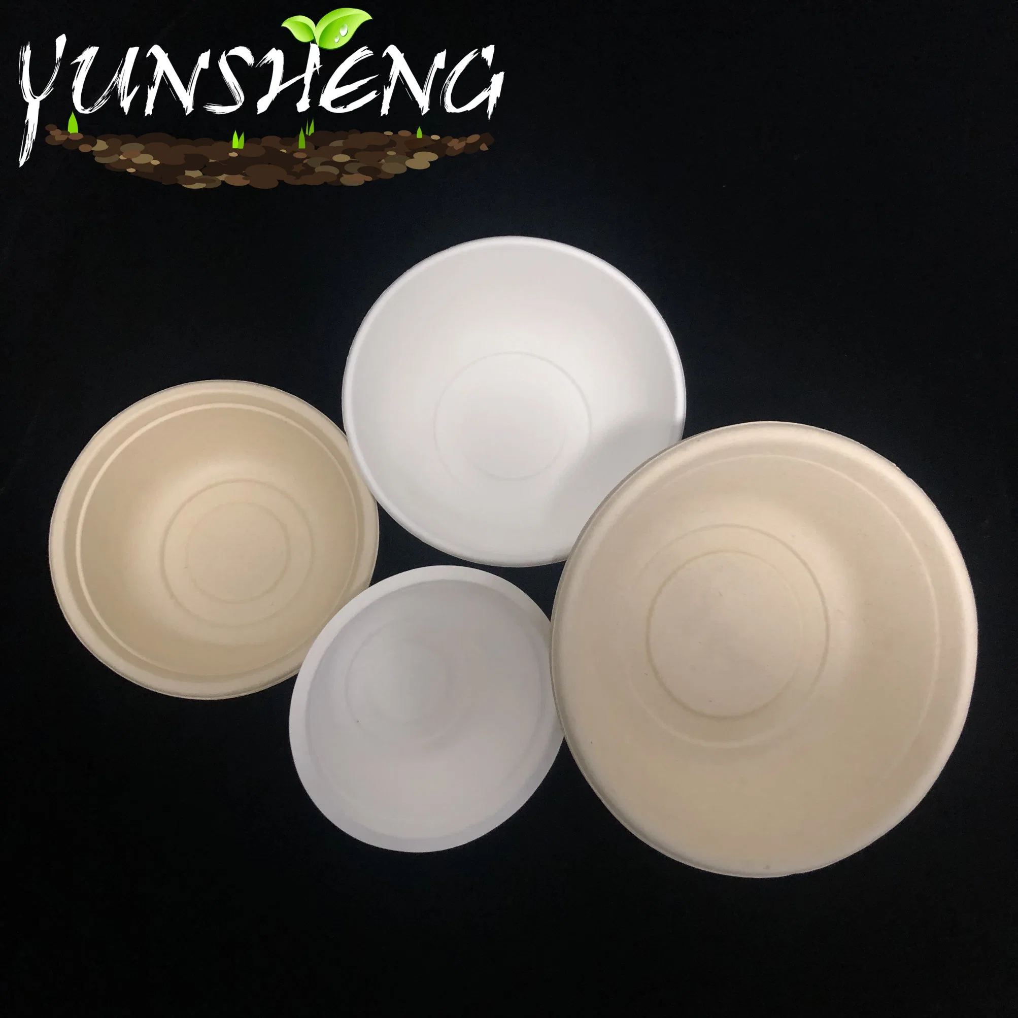 Disposable Compostable Manufactural White Paper Tableware and Light Brown Paper Bow for Hot Soup