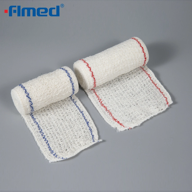 Medical Elastic Crepe Bandage with Metal Clips Natural Color Hospital Supplies