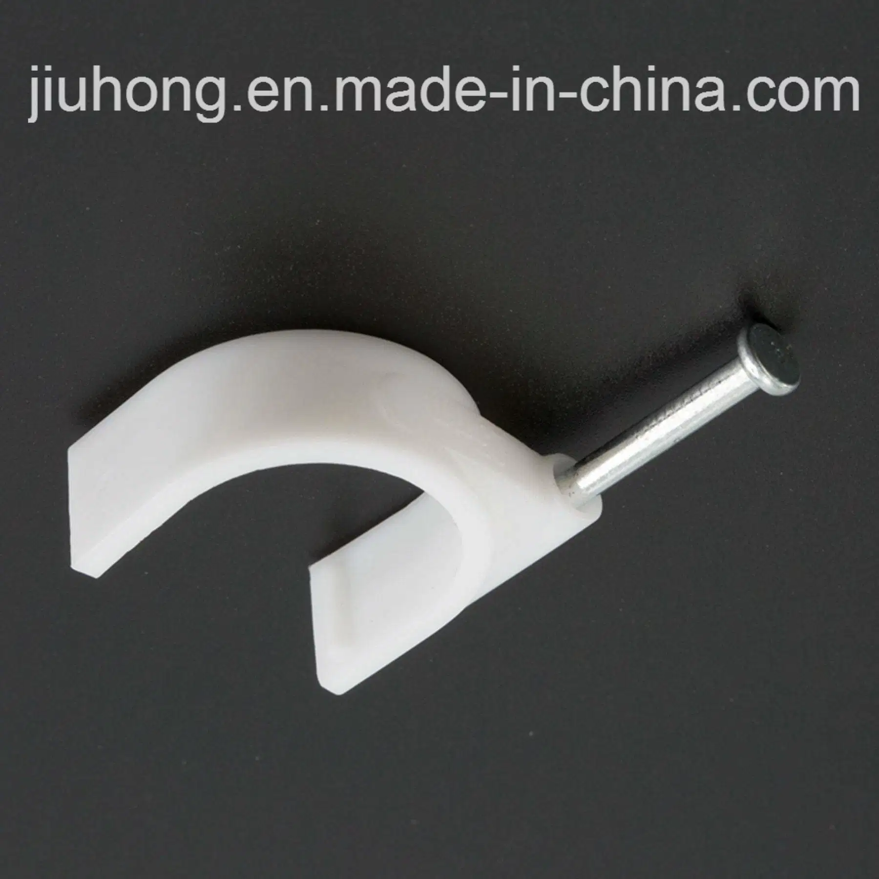 Steel Nail Round Cable Clip with White and Black Color