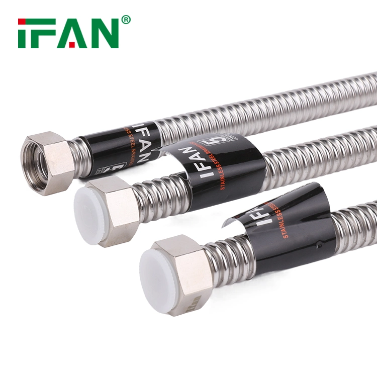 Ifan Manufacture 30-60cm Bathroom Shower Hose Stainless Steel Corrugated Pipe