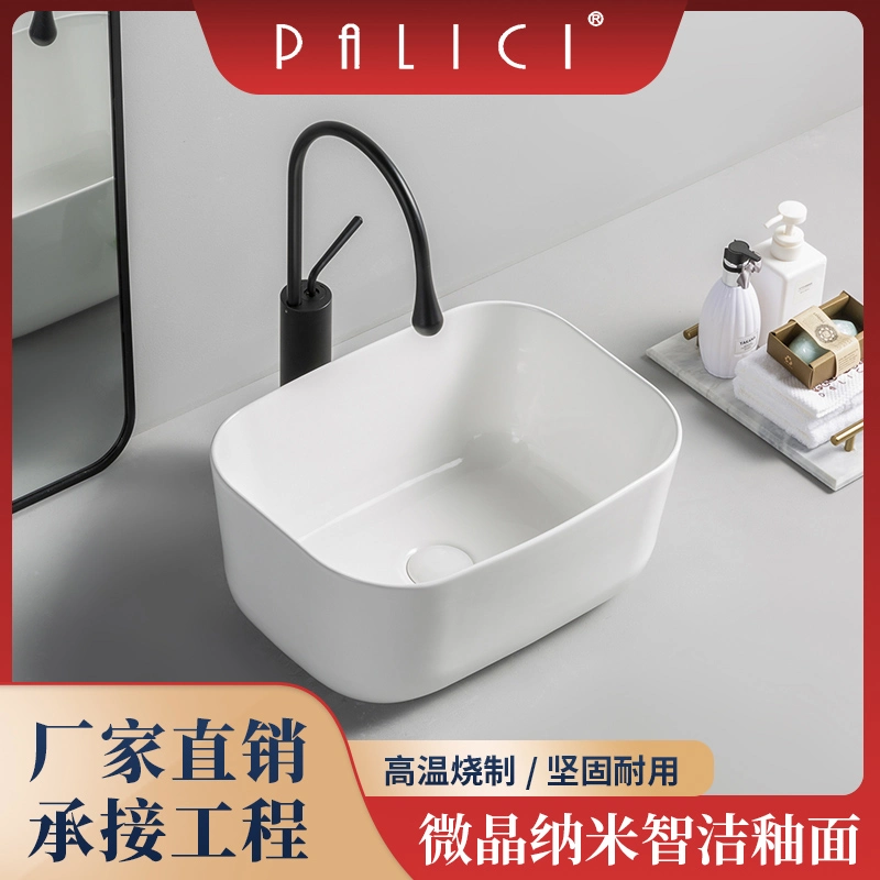 Sanitary Ware Face Basin Rectangle Tabletop Wash Basin Bathroom Ceramic Sink