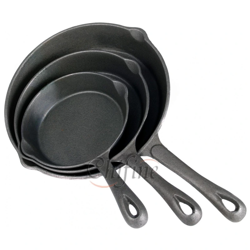 Customized BBQ Grill Cookware Frying Pan Sand Cast Iron Pan