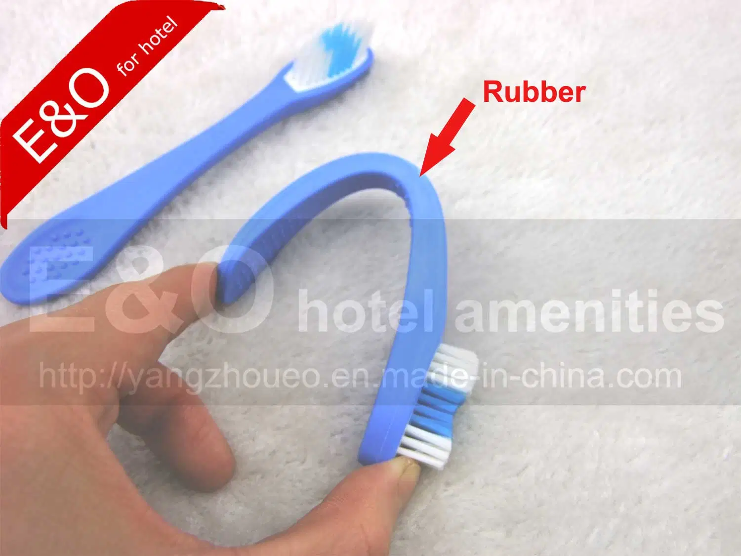 Soft Security Thumb Rubber Toothbrush with Nylon Bristle