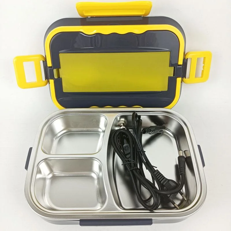 Wholesale/Suppliers Plastic Portable Electrical Lunch Box with 2 Cords, Fork, Spoon and Knife Electric Lunch Box 1.5L