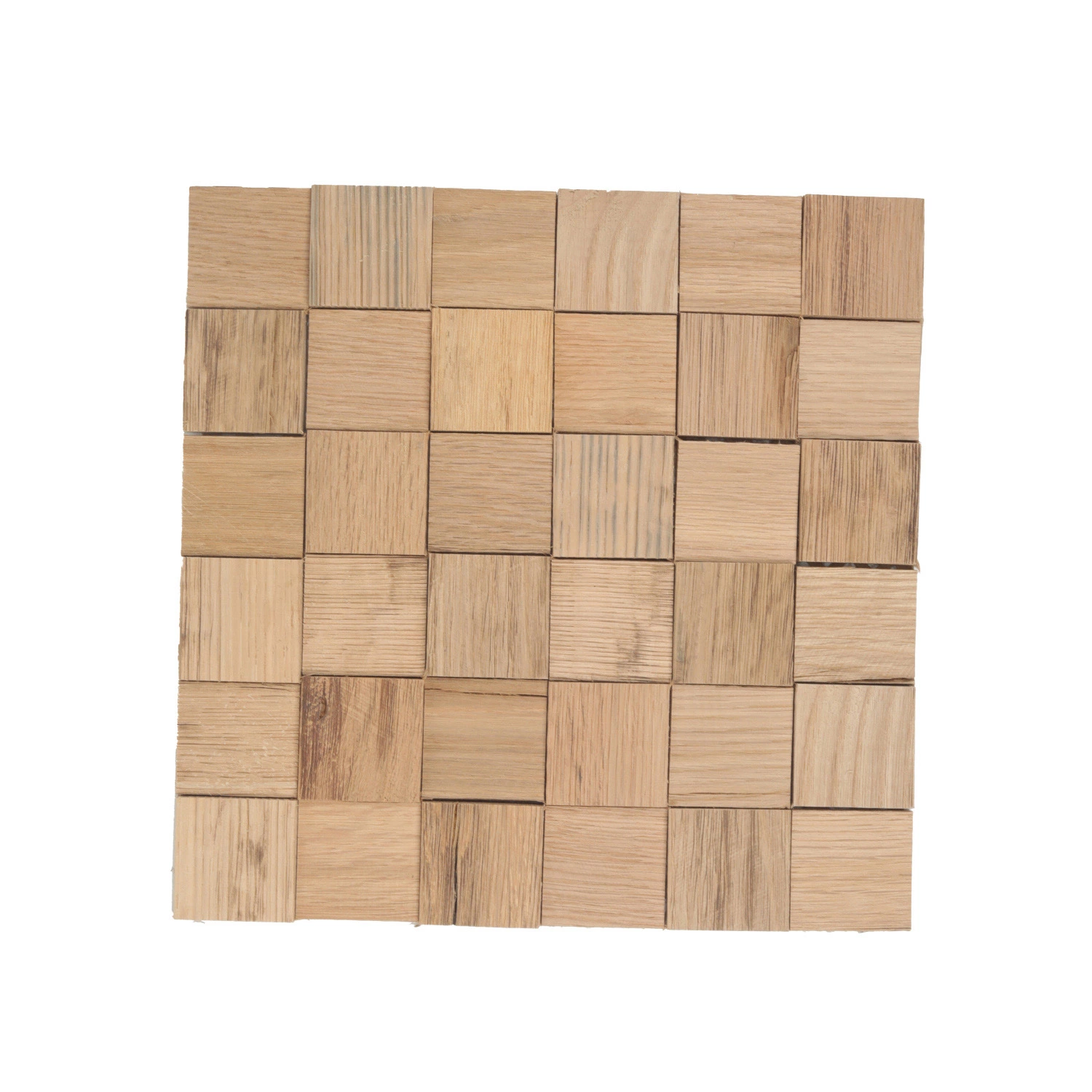 Wood Mosaic Wall Panels, Wooden Mosaic for Shop, White Oak Wood Wall Panel