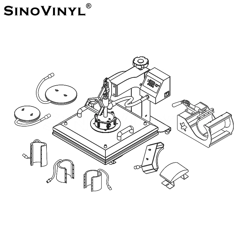 SINOVINYL Wholesale Custom Sublimation Printing Transfer Digital Machine Heat Press Machine