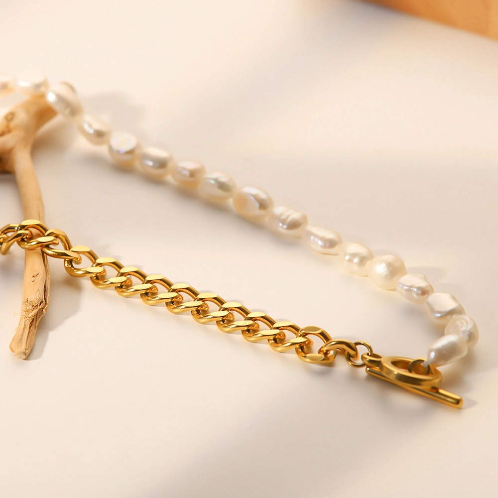 Fashwater Pearl и Cuban Link Chain OT Ожерелье с пряжкой для женщин